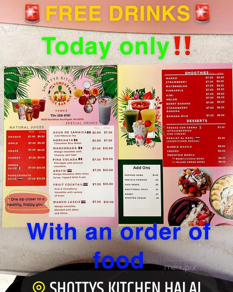 Shottys Kitchen Halal - Detroit, MI menu_pic