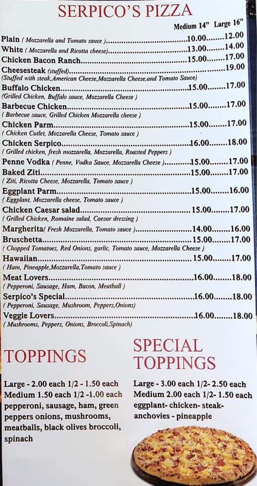 Serpico's - Brick Township, NJ menu_pic