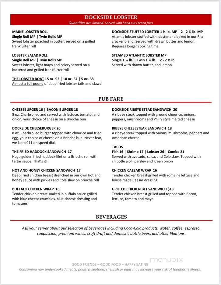 Dockside NH - Alton, NH menu_pic