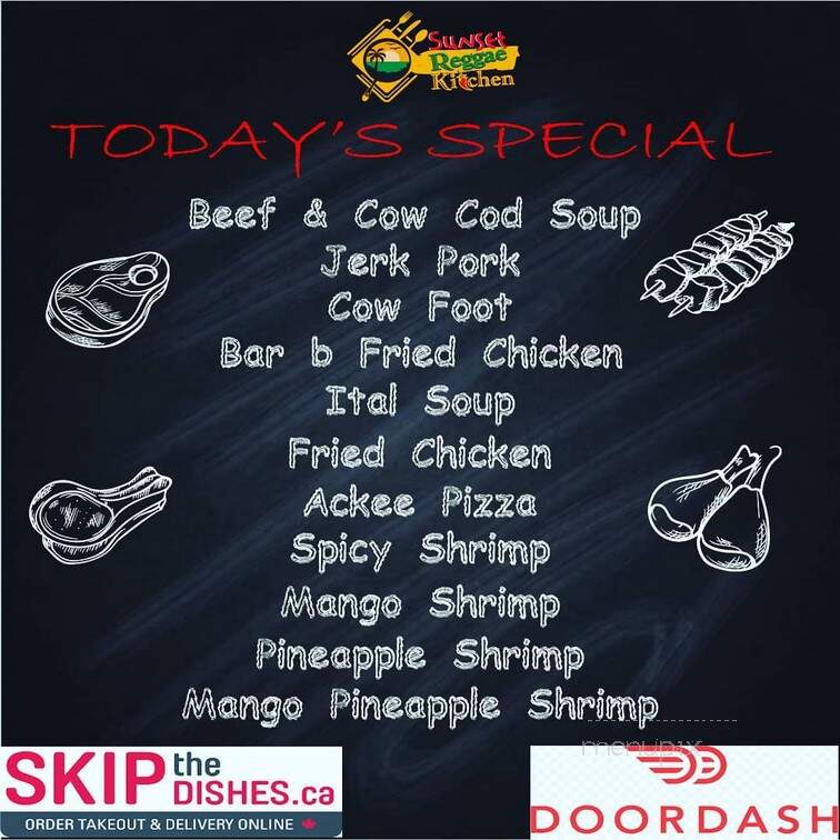 Sunset Reggae Kitchen - Edmonton, AB menu_pic