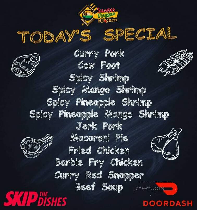 Sunset Reggae Kitchen - Edmonton, AB menu_pic