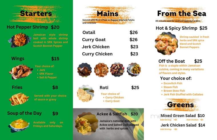 Sunset Reggae Kitchen - Edmonton, AB menu_pic