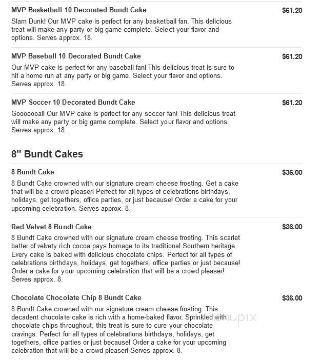 Nothing Bundt Cakes - Prosper, TX menu_pic