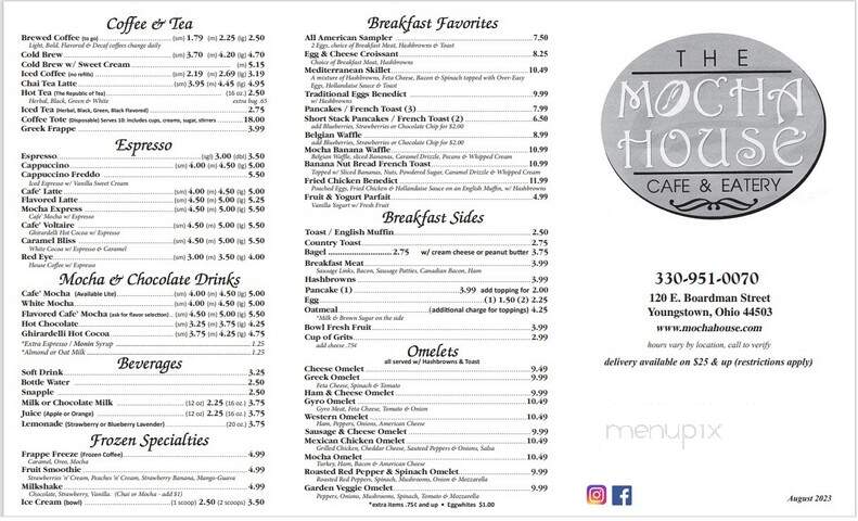 The Mocha House - Youngstown, OH menu_pic