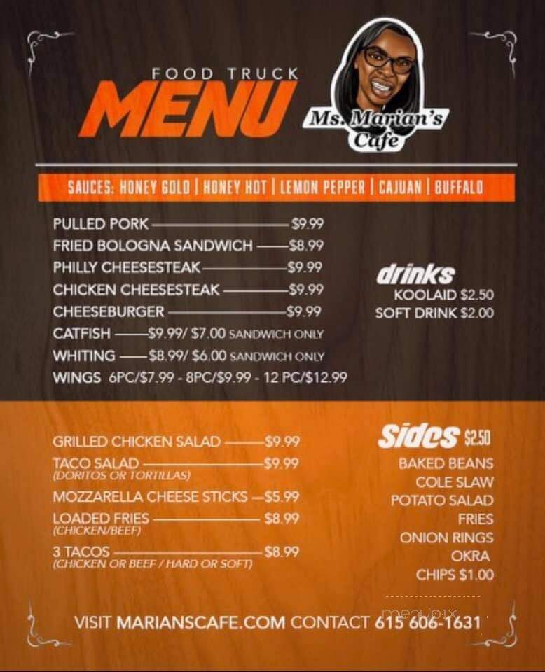 Ms. Marian's Cafe - Murfreesboro, TN menu_pic
