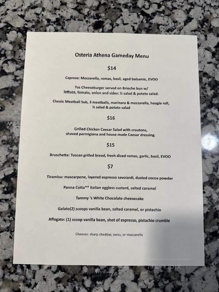 Osteria Athena - Athens, GA menu_pic