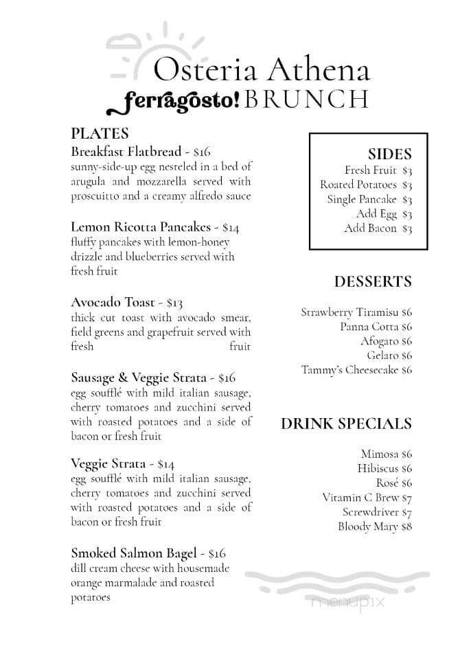Osteria Athena - Athens, GA menu_pic