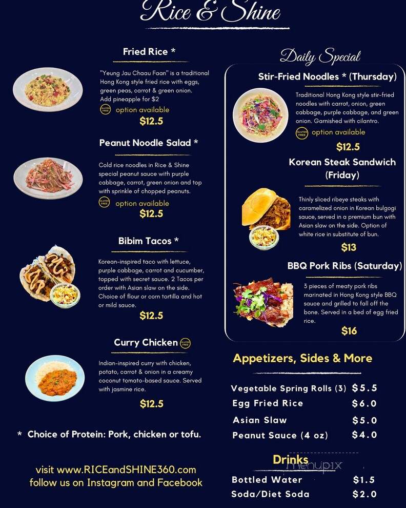 Rice & Shine - Wheeler, OR menu_pic