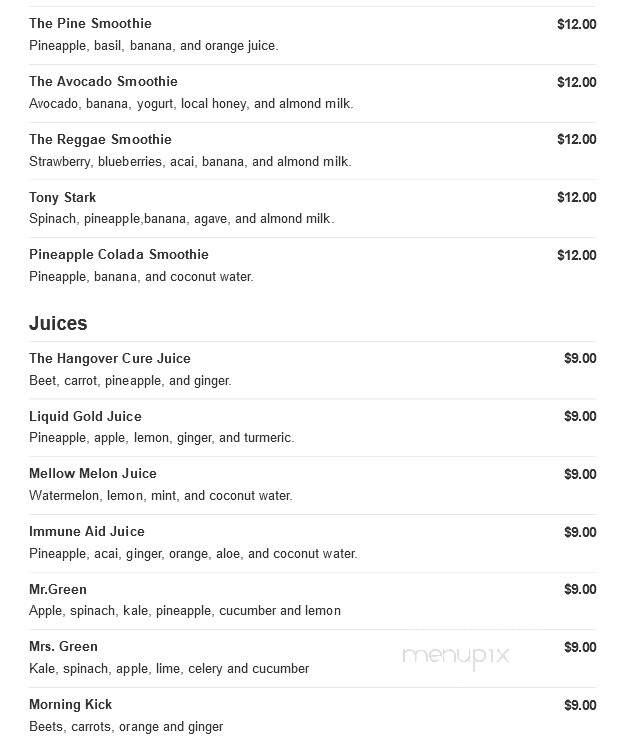Roots Smoothie & Juice Bar - Hendersonville, NC menu_pic
