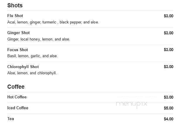 Roots Smoothie & Juice Bar - Hendersonville, NC menu_pic
