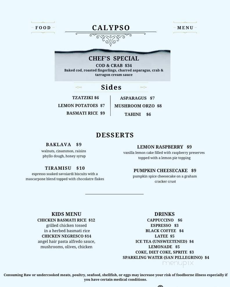 Calypso - Skippack, PA menu_pic
