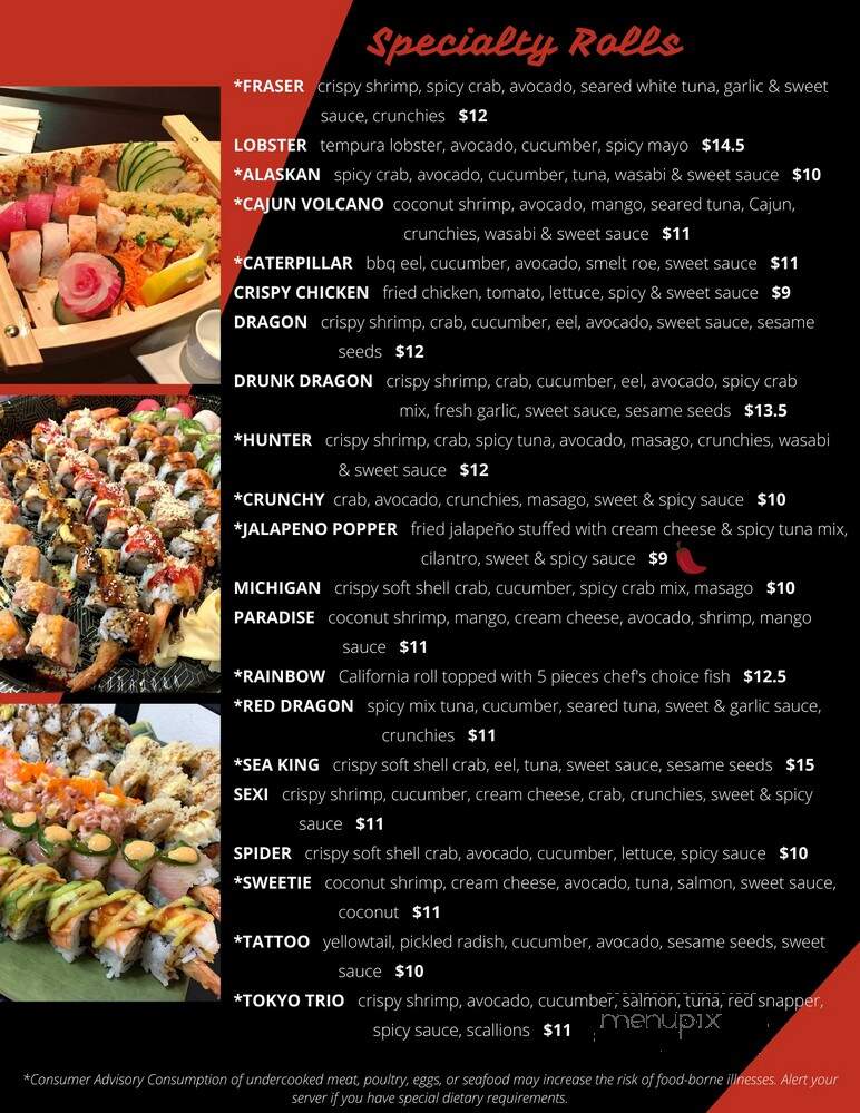 Miyoshi Sushi - Fraser, MI menu_pic