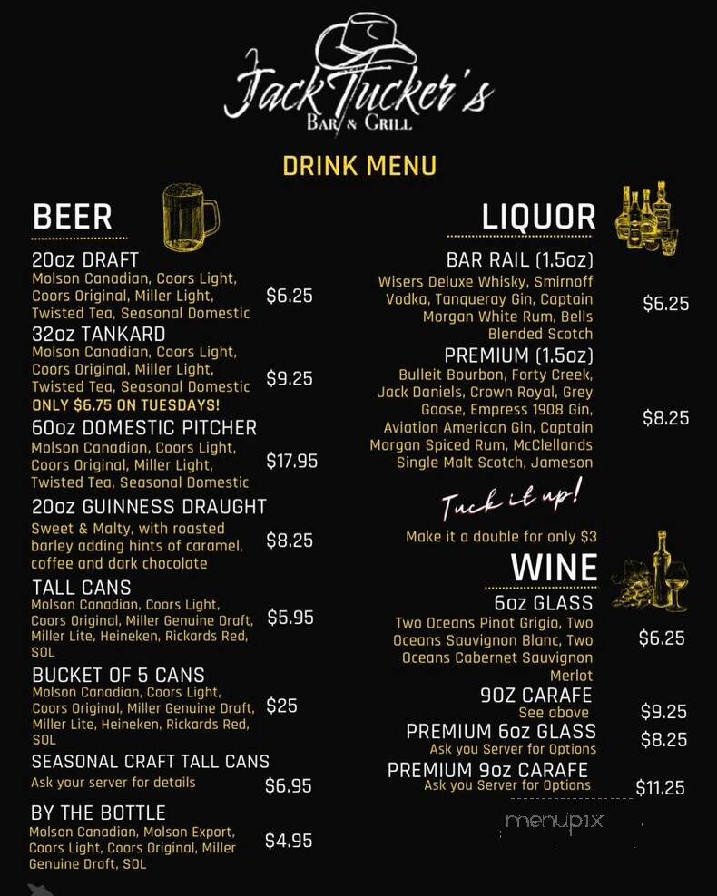 Jack Tucker's Bar and Grill - Belleville, ON menu_pic
