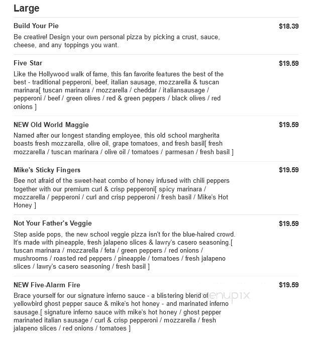 Pie Five Pizza - Danville, VA menu_pic