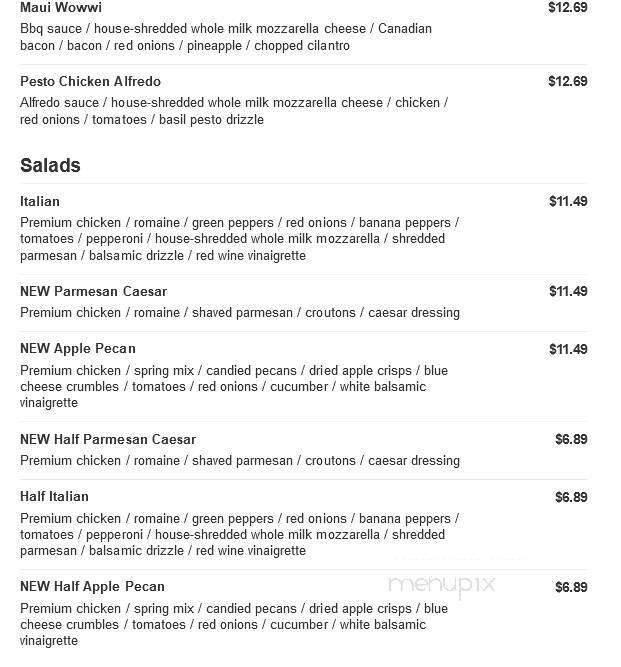 Pie Five Pizza - Danville, VA menu_pic