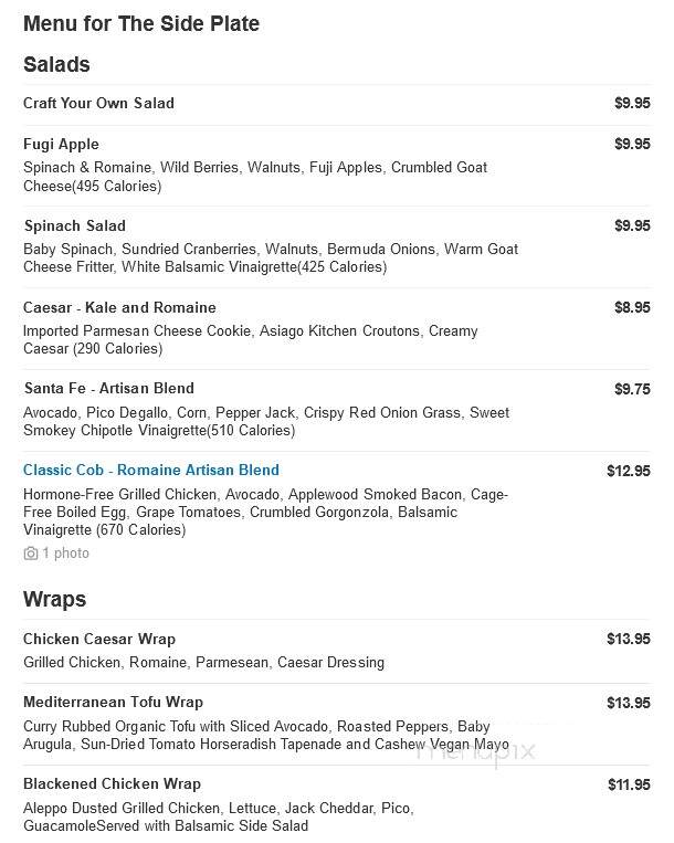 The Side Plate - West Haven, CT menu_pic