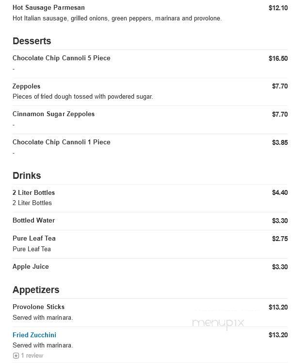 Italian Village Pizza - Washington, PA menu_pic