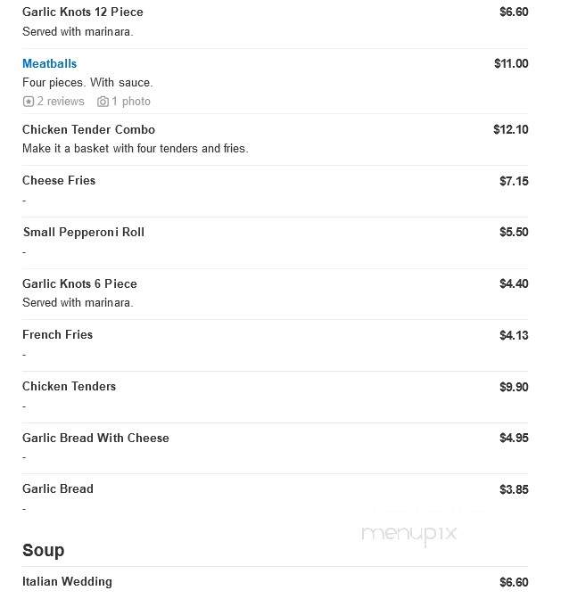 Italian Village Pizza - Washington, PA menu_pic