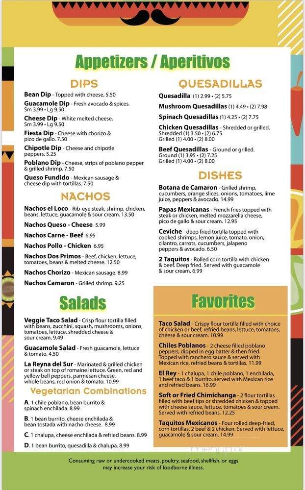 Los Dos Primos - Mankato, MN menu_pic