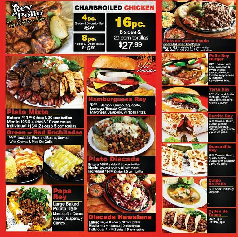 Rey Del Pollo - Pasadena, TX menu_pic