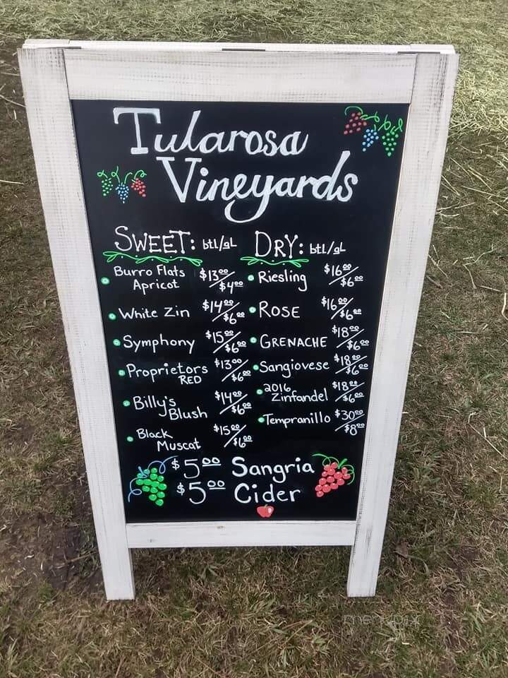 Tularosa Vineyards and Winery - Tularosa, NM menu_pic