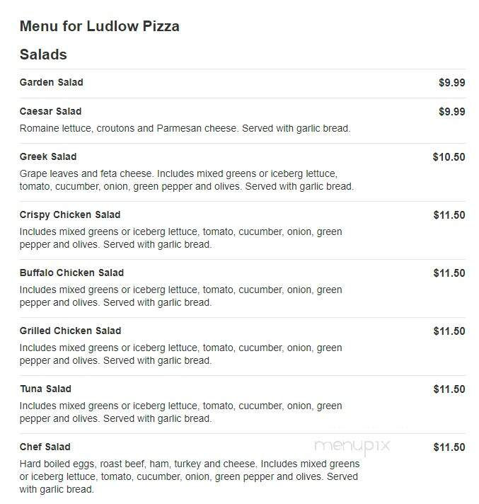 Ludlow Pizza - Ludlow, MA menu_pic