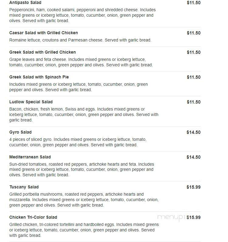 Ludlow Pizza - Ludlow, MA menu_pic