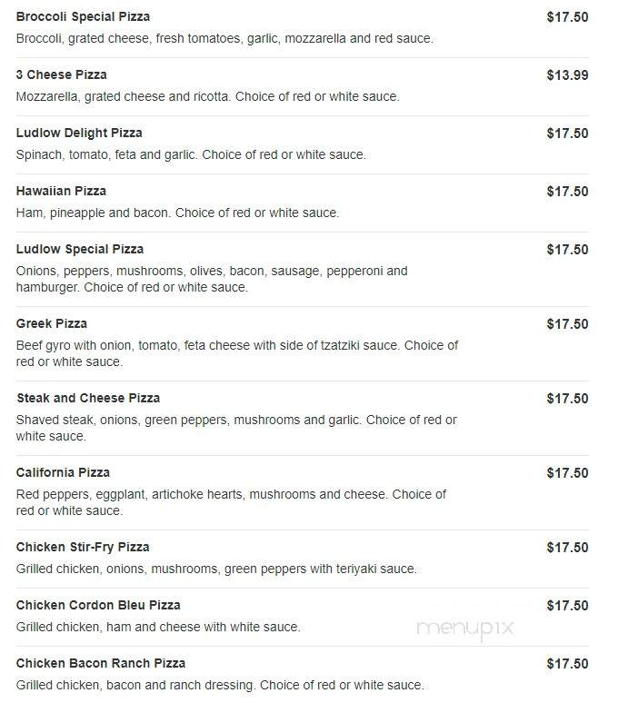 Ludlow Pizza - Ludlow, MA menu_pic