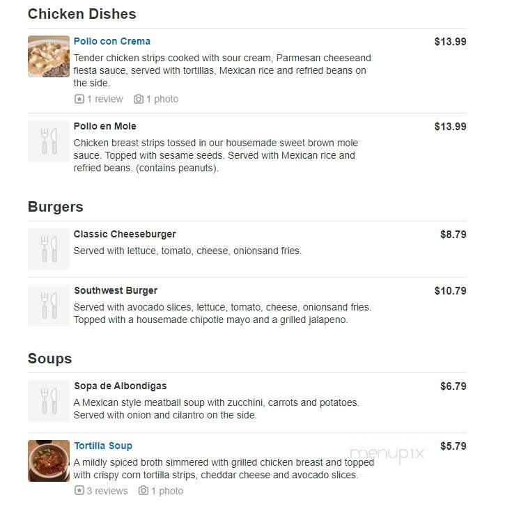 Fiesta Mexican Restaurant - Dartmouth, MA menu_pic