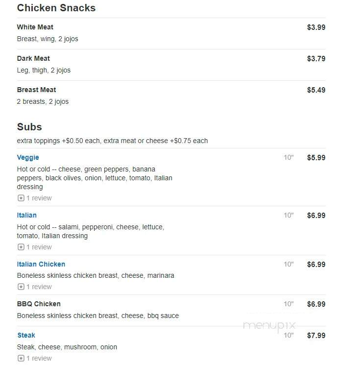Zepp's Pizza - North Canton, OH menu_pic