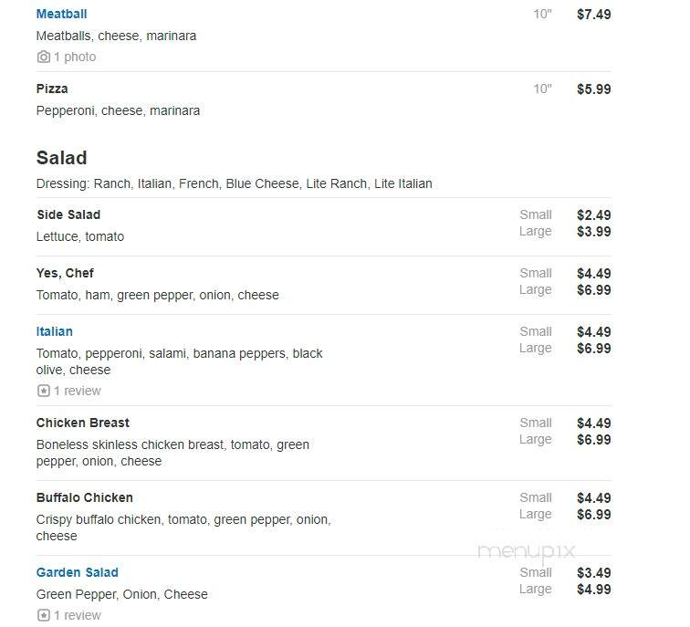 Zepp's Pizza - North Canton, OH menu_pic