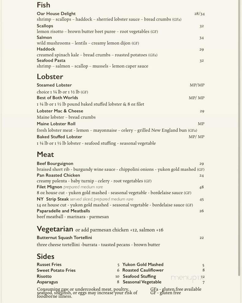 The Oar House - Portsmouth, NH menu_pic