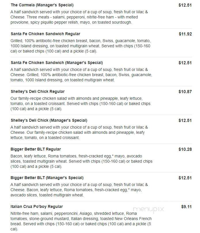 Jason's Deli - Fort Worth, TX menu_pic