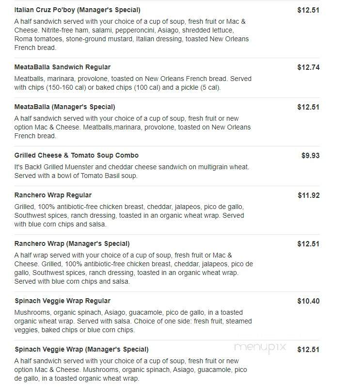 Jason's Deli - Fort Worth, TX menu_pic