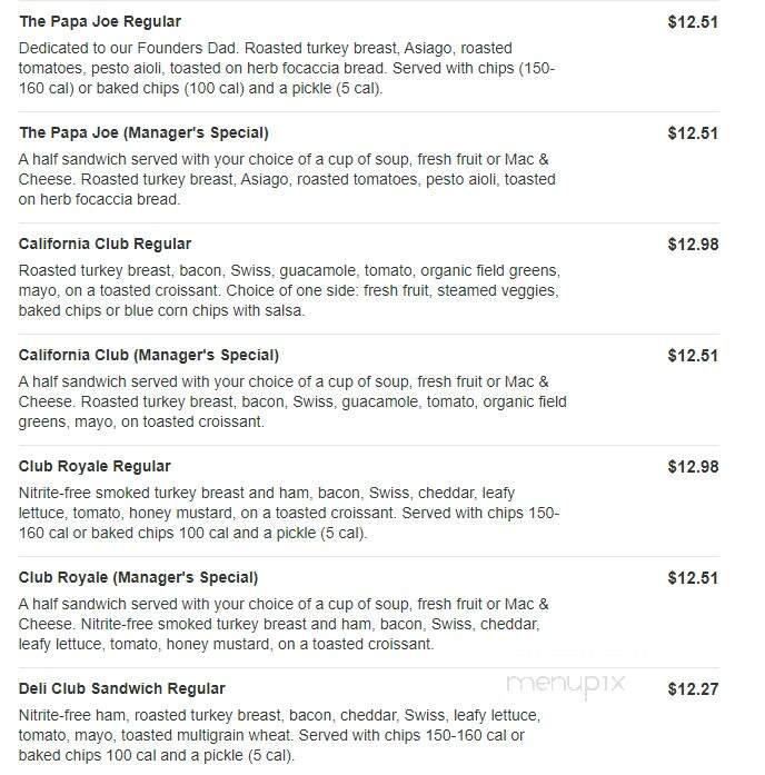 Jason's Deli - Fort Worth, TX menu_pic