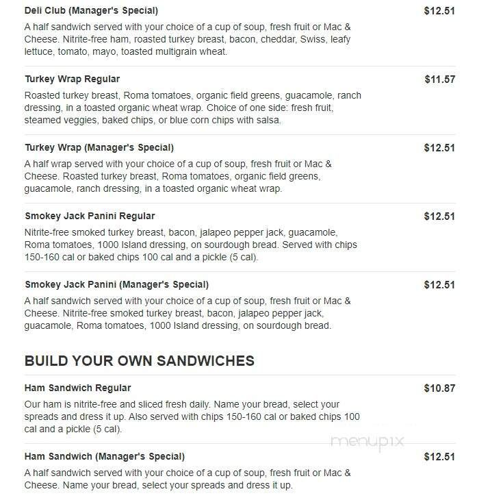 Jason's Deli - Fort Worth, TX menu_pic
