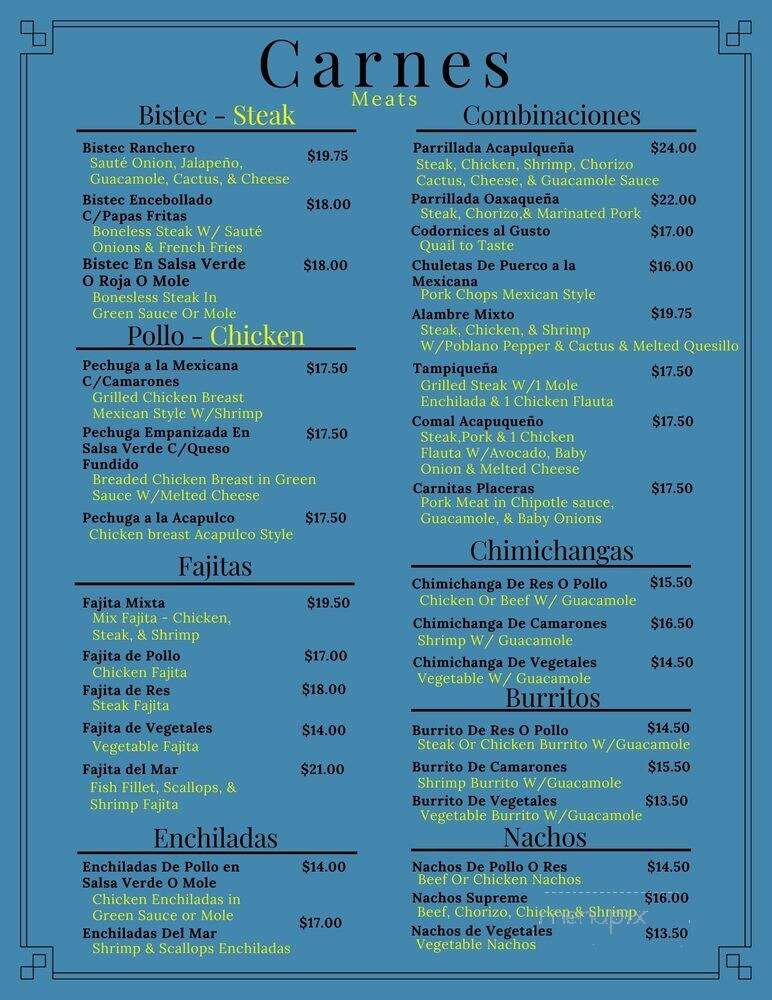 Acapulco Mexican Grill - Long Branch, NJ menu_pic