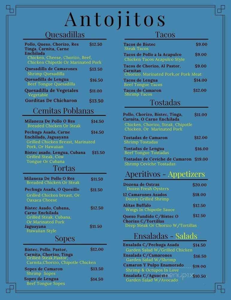 Acapulco Mexican Grill - Long Branch, NJ menu_pic