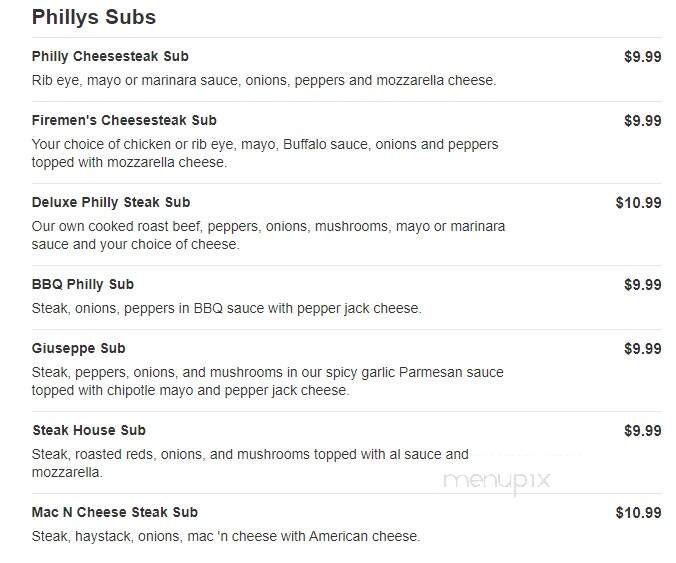 Giuseppes Pizzeria Deli - Watervliet, NY menu_pic