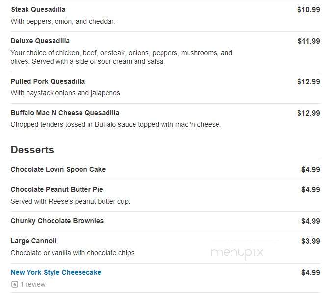 Giuseppes Pizzeria Deli - Watervliet, NY menu_pic