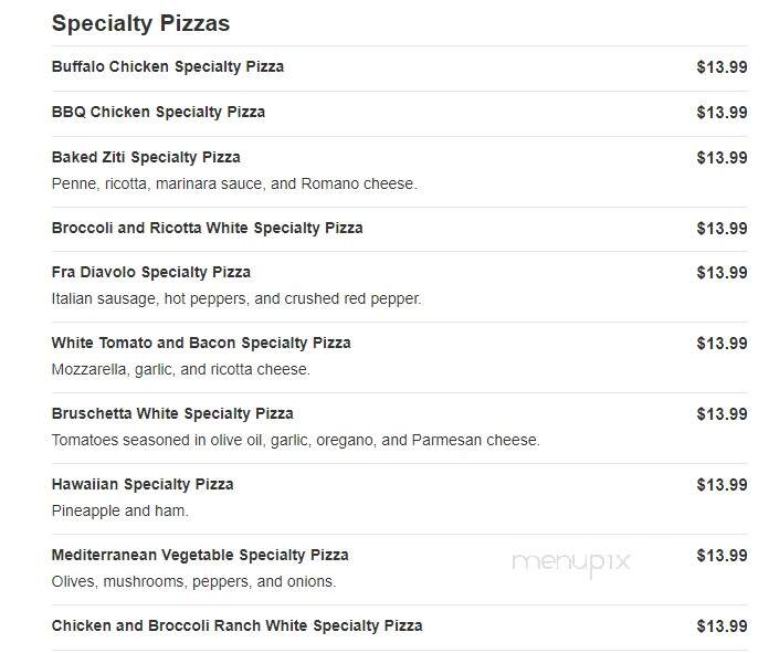 Giuseppes Pizzeria Deli - Watervliet, NY menu_pic