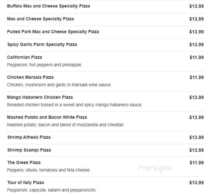 Giuseppes Pizzeria Deli - Watervliet, NY menu_pic