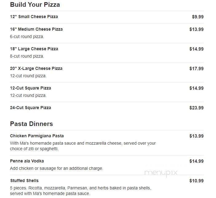Giuseppes Pizzeria Deli - Watervliet, NY menu_pic