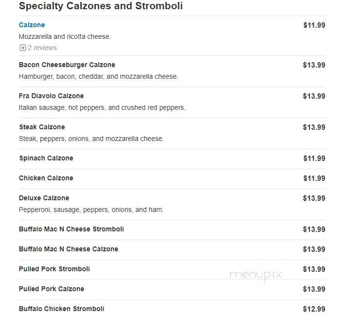 Giuseppes Pizzeria Deli - Watervliet, NY menu_pic