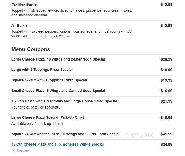 Giuseppes Pizzeria Deli - Watervliet, NY menu_pic