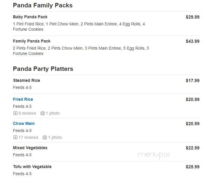 New Panda Buffet - Simi Valley, CA menu_pic