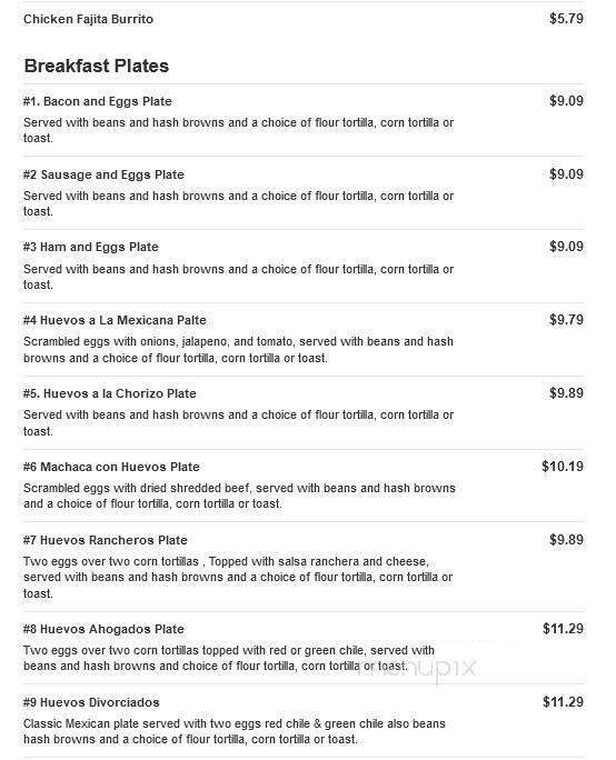 Los Caporales - Odessa, TX menu_pic