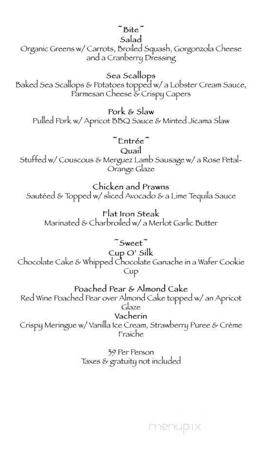 Prospect Hill Plantation Inn - Louisa, VA menu_pic