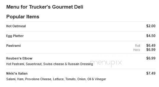 Truckers Gourmet Bistro - Newark, NJ menu_pic