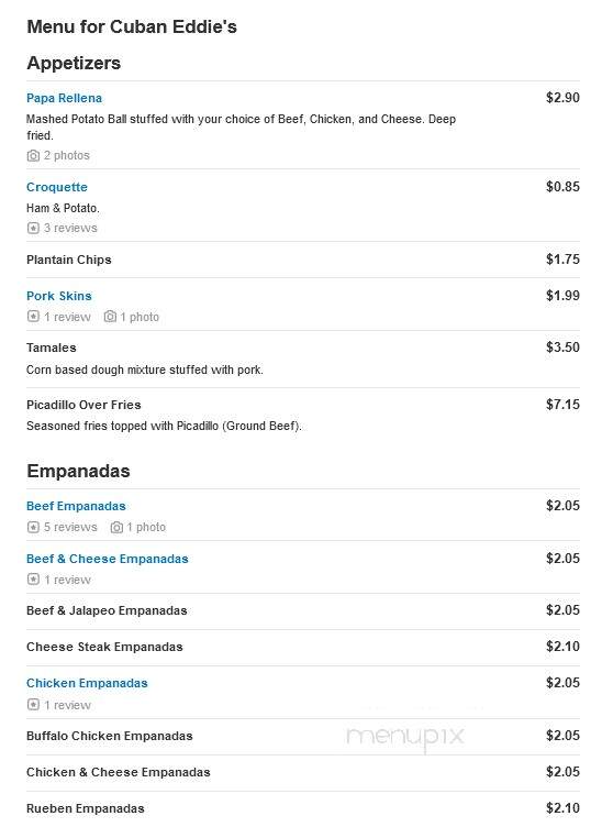 Cuban Eddie's - River Vale, NJ menu_pic
